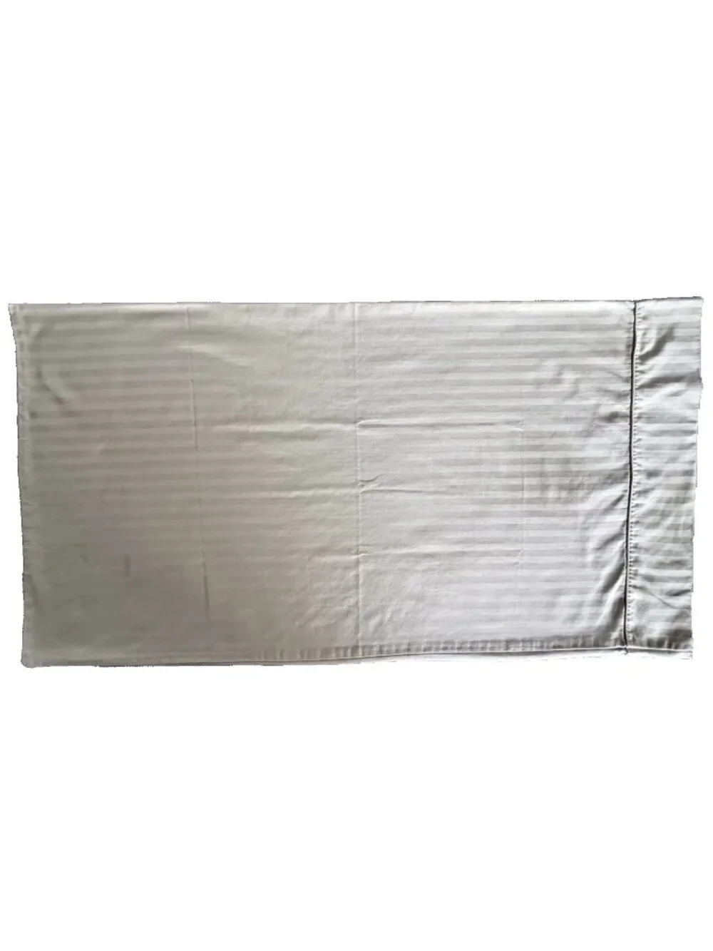 Pair KING Pillowcases 100% Egyptian Cotton Beige Jacquard Stripe Bedding Luxury